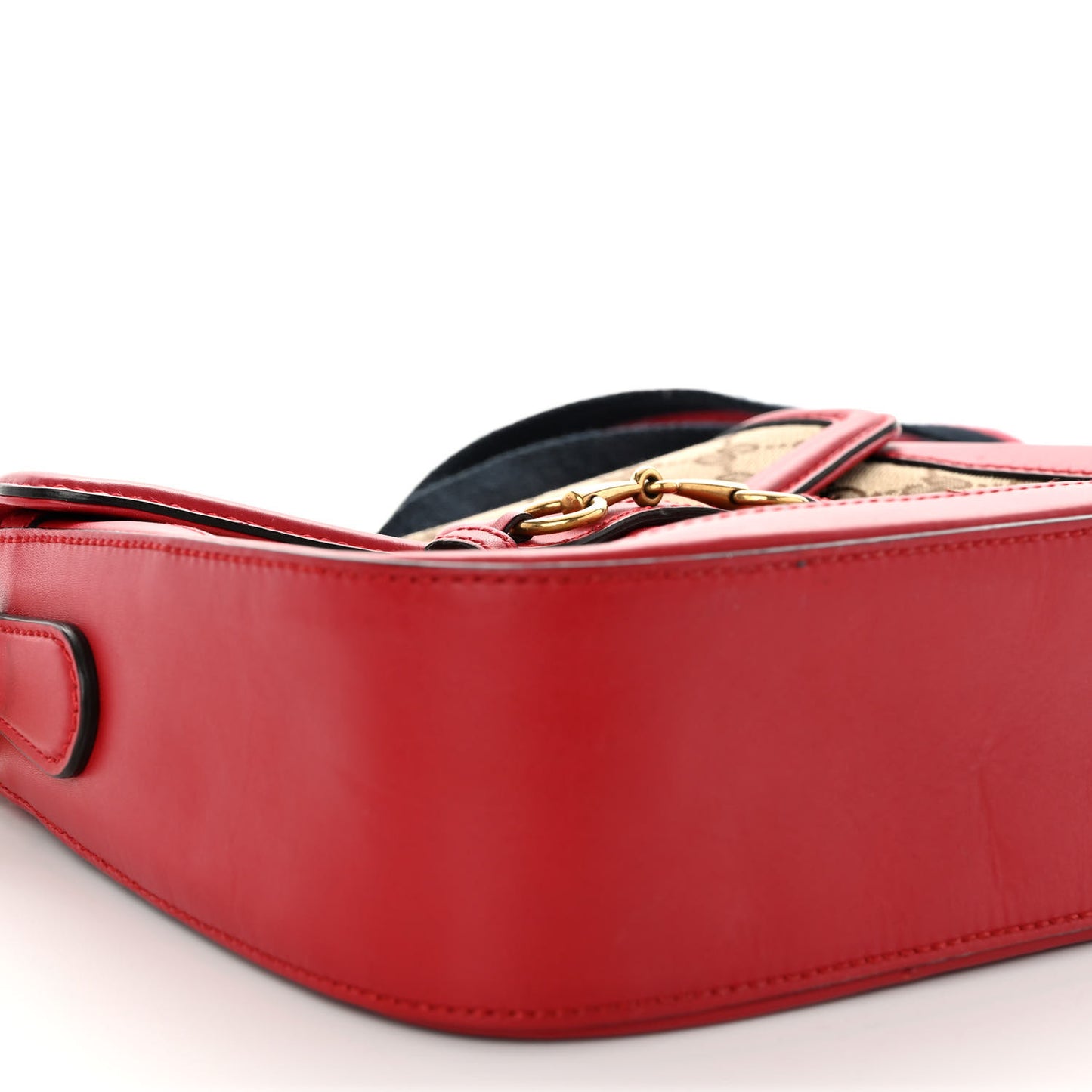 Monogram Ruinart Calfskin Medium Lady Web Shoulder Bag Beige Ebony Hibiscus Red