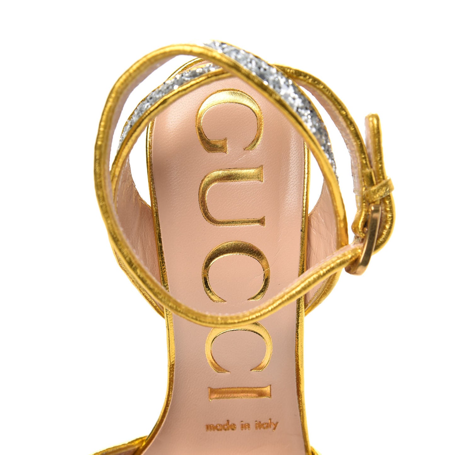 Glitter Soko Bee Platform High Heel Sandals 35 Argento Oro Vecchio