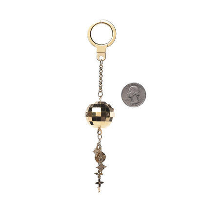 Louis Vuitton Mirror Ball Disco Key Holder Chain Ring Gold 2 of 2
