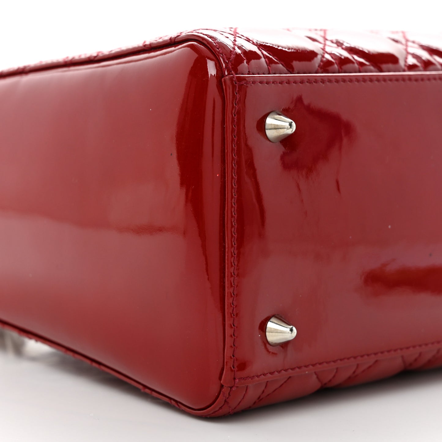 Patent Cannage Medium Lady Dior Red