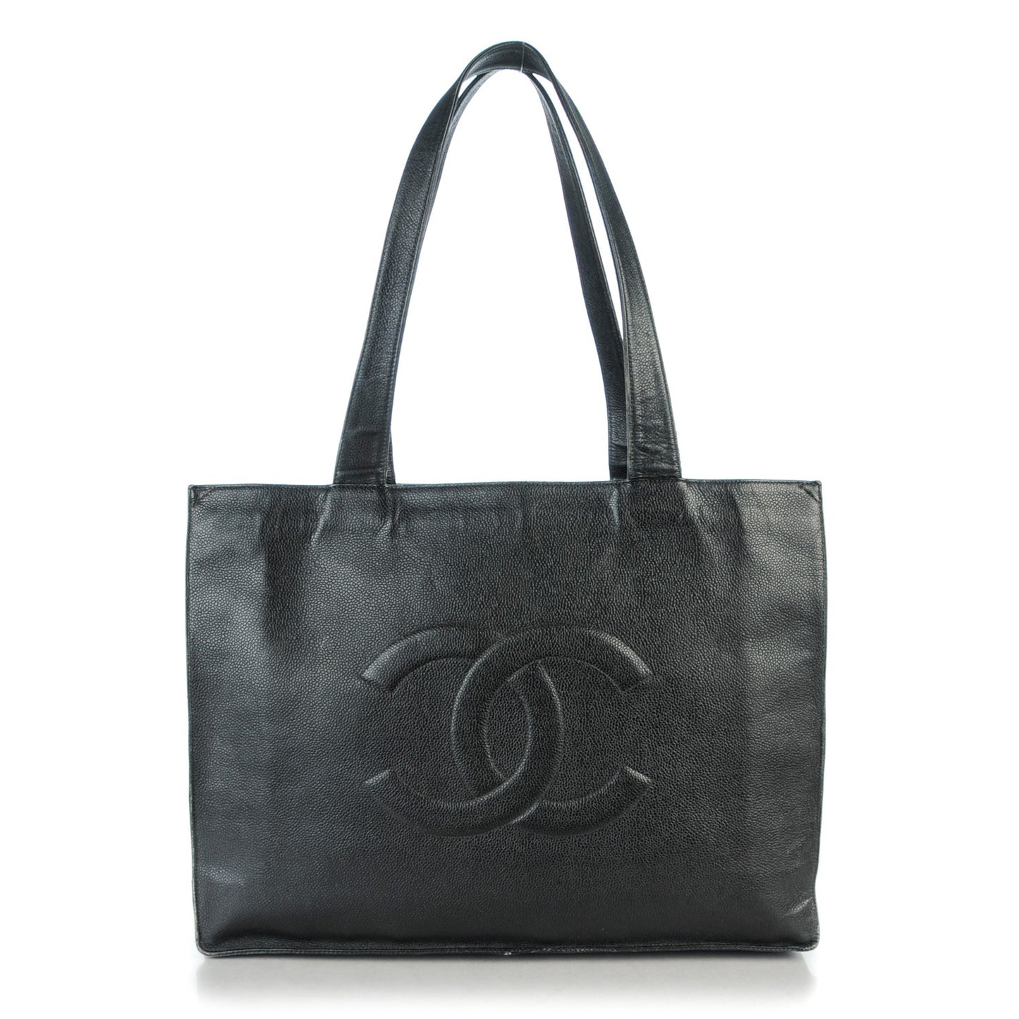 Caviar Large CC Shoulder Bag Black