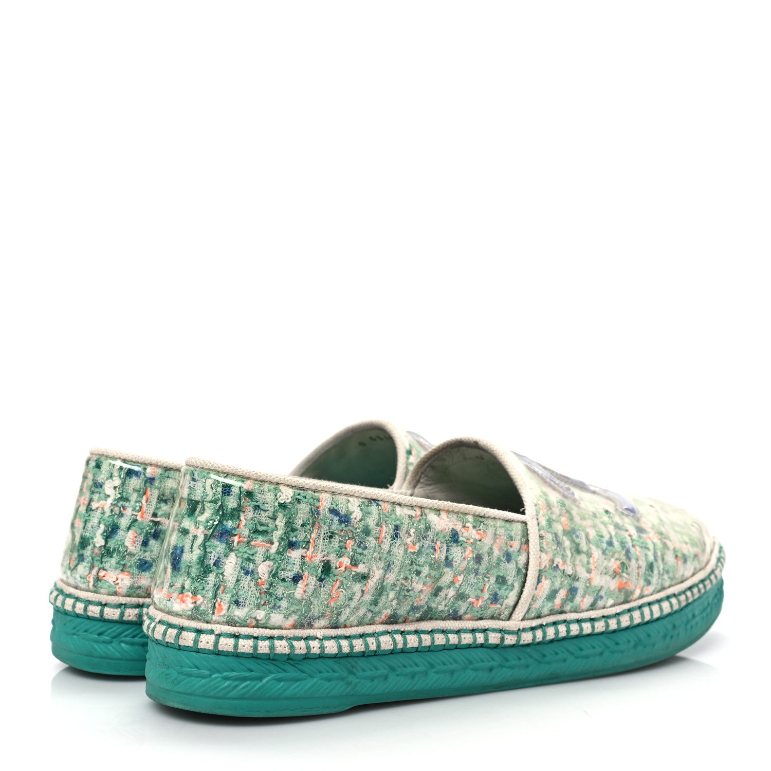 Chanel PVC Tweed CC Espadrilles 38 Green Multicolor 4 of 7