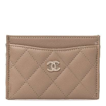 Chanel Caviar Quilted Card Holder Dark Beige 1 of 8