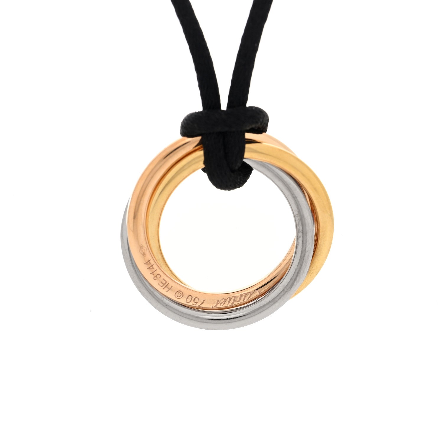 Cartier 18K Pink Yellow White Gold Trinity Cord Necklace 4 of 6