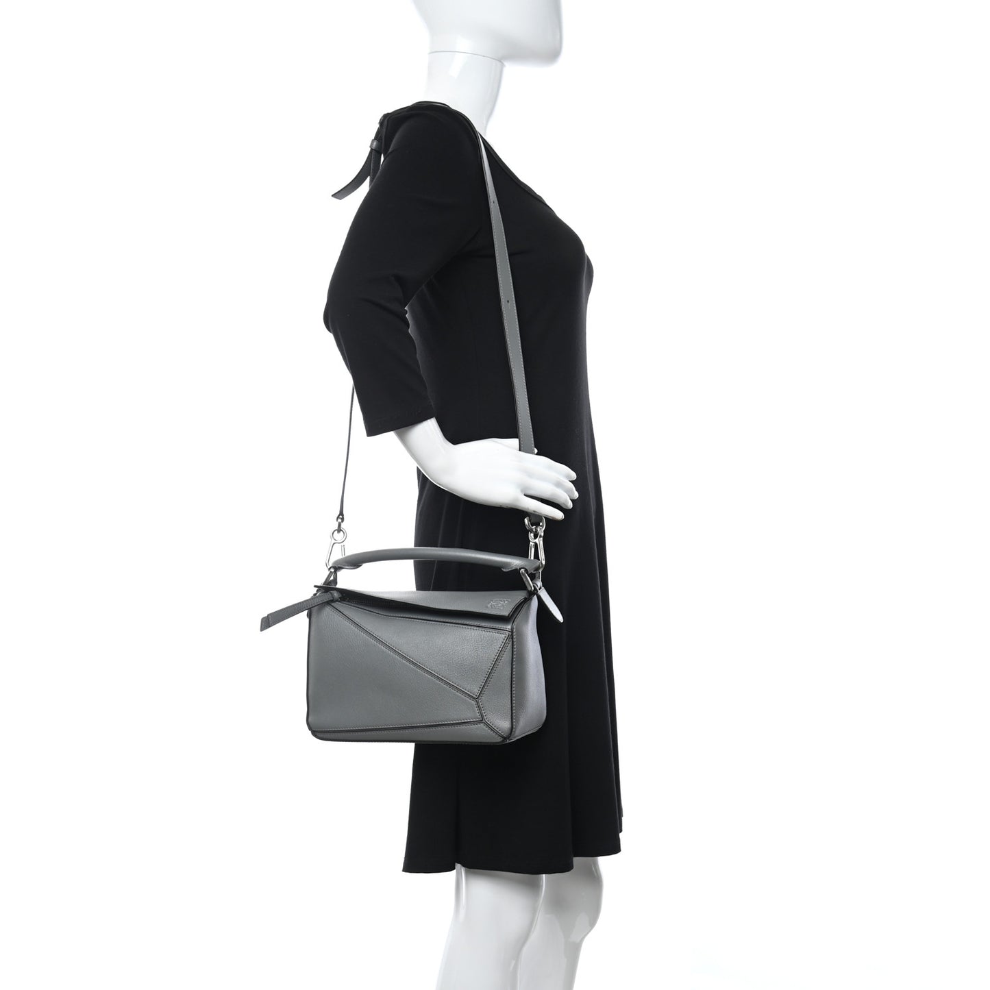 Calfskin Small Puzzle Bag Gunmetal