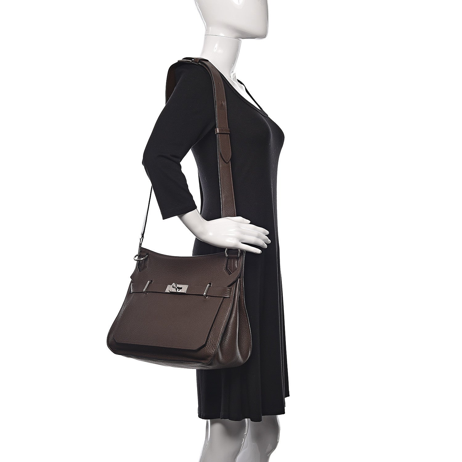 Hermes Taurillon Clemence Jypsiere 34 Chocolate 2 of 11
