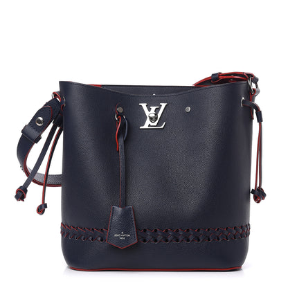 Louis Vuitton Soft Calfskin Braided Lockme Bucket Marine Rouge 1 of 9