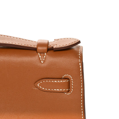 Hermes Swift Kelly Pochette Clutch Gold 20 of 21