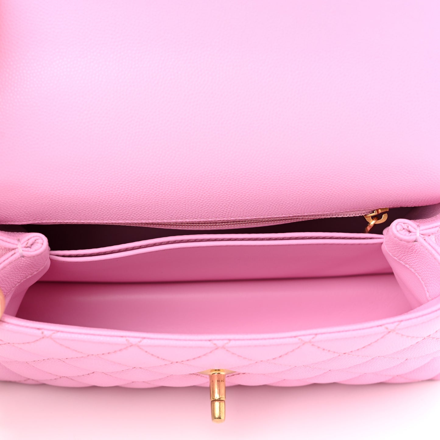 Caviar Quilted Mini Coco Chain Handle Flap Pink