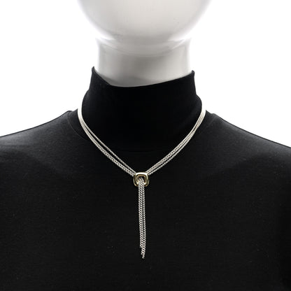 David Yurman Sterling Silver 18K Yellow Gold Lariat Waterfall Necklace 2 of 4