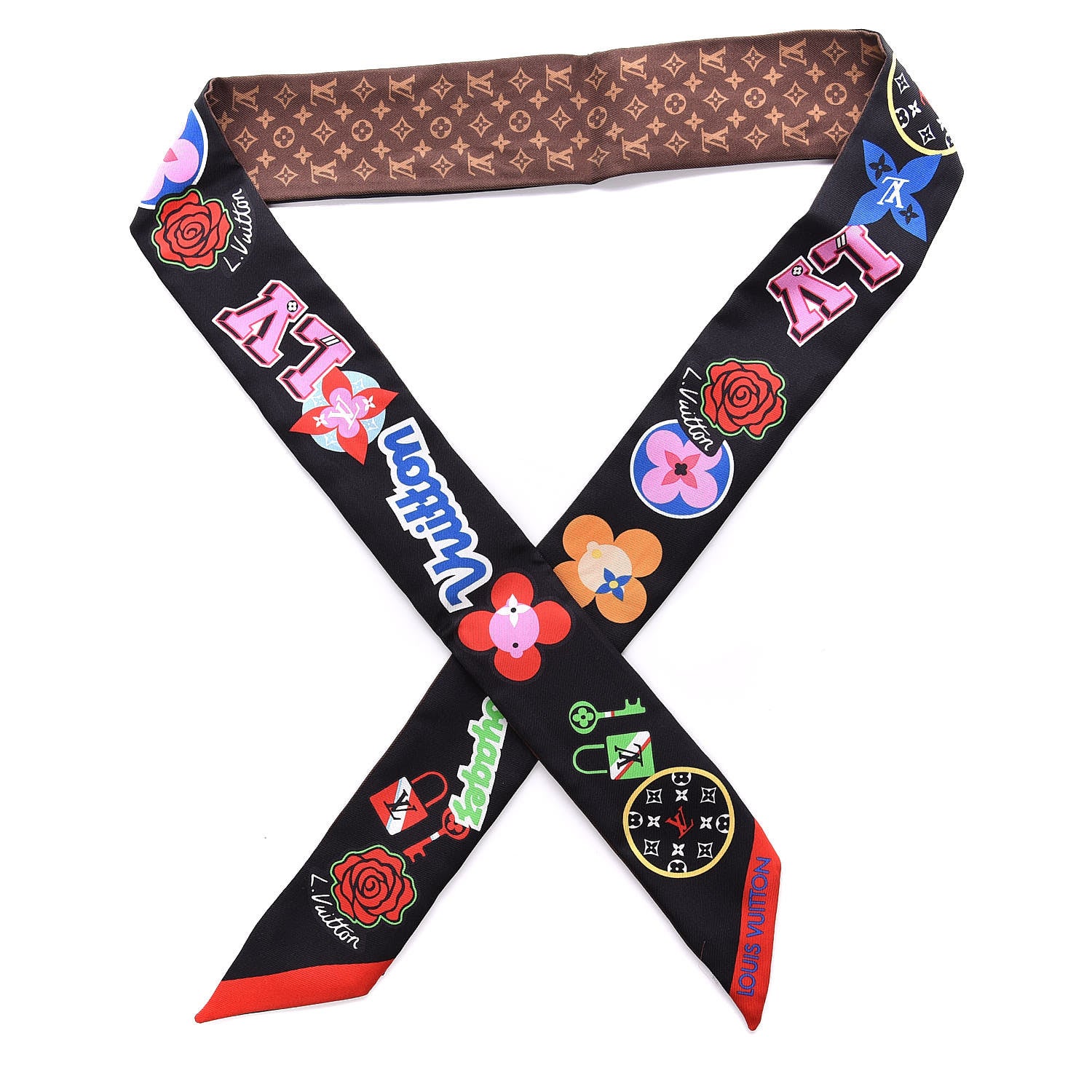 Louis Vuitton Silk Monogram LV Stories BB Bandeau Black 1 of 7