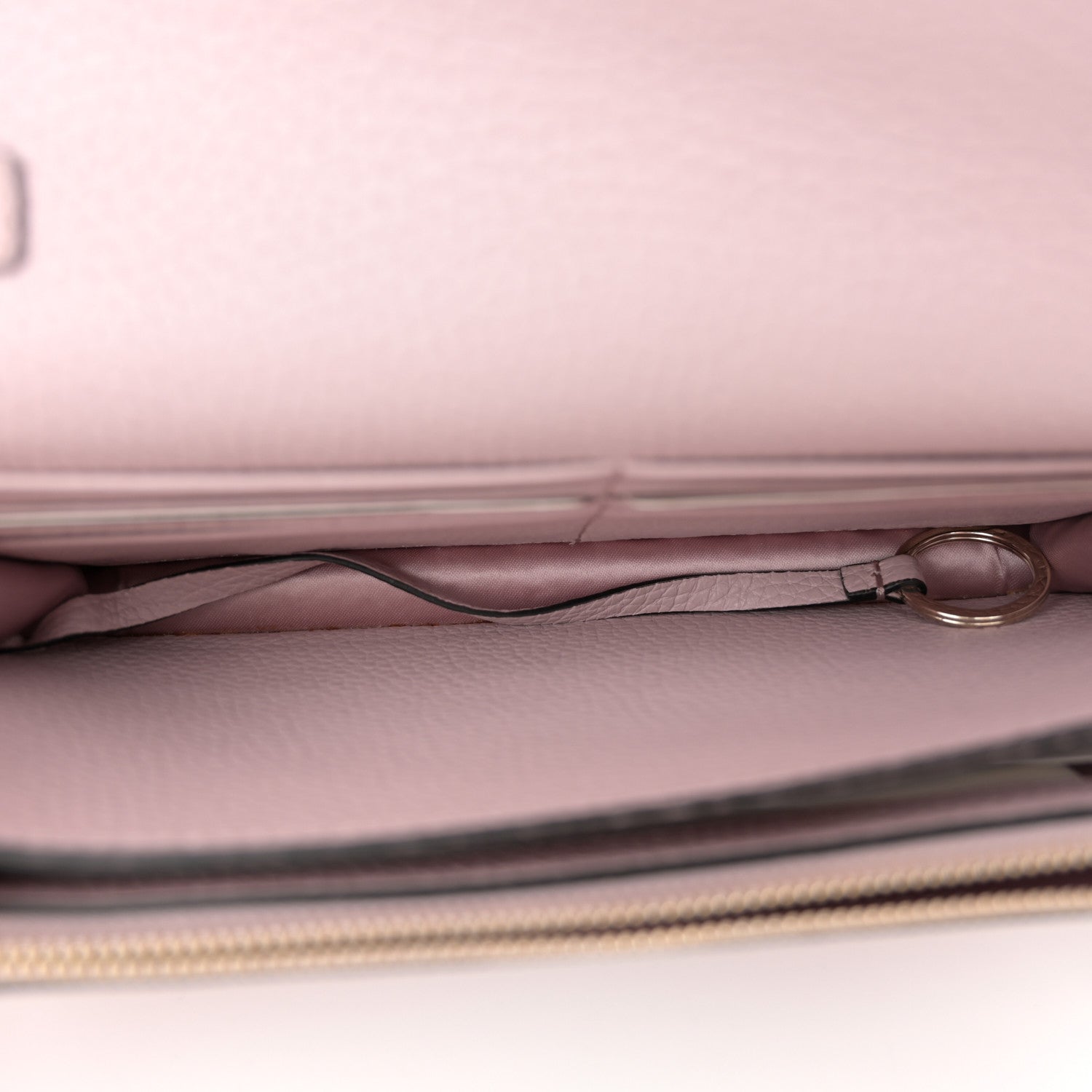 Valentino Garavani Pebbled Calfskin Rockstud Flap Wallet On Chain Water Lilac 4 of 9
