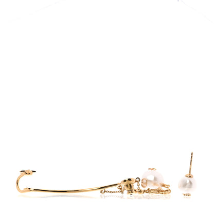 Christian Dior Pearl Perles De Desir Ear Cuff Gold White 3 of 4