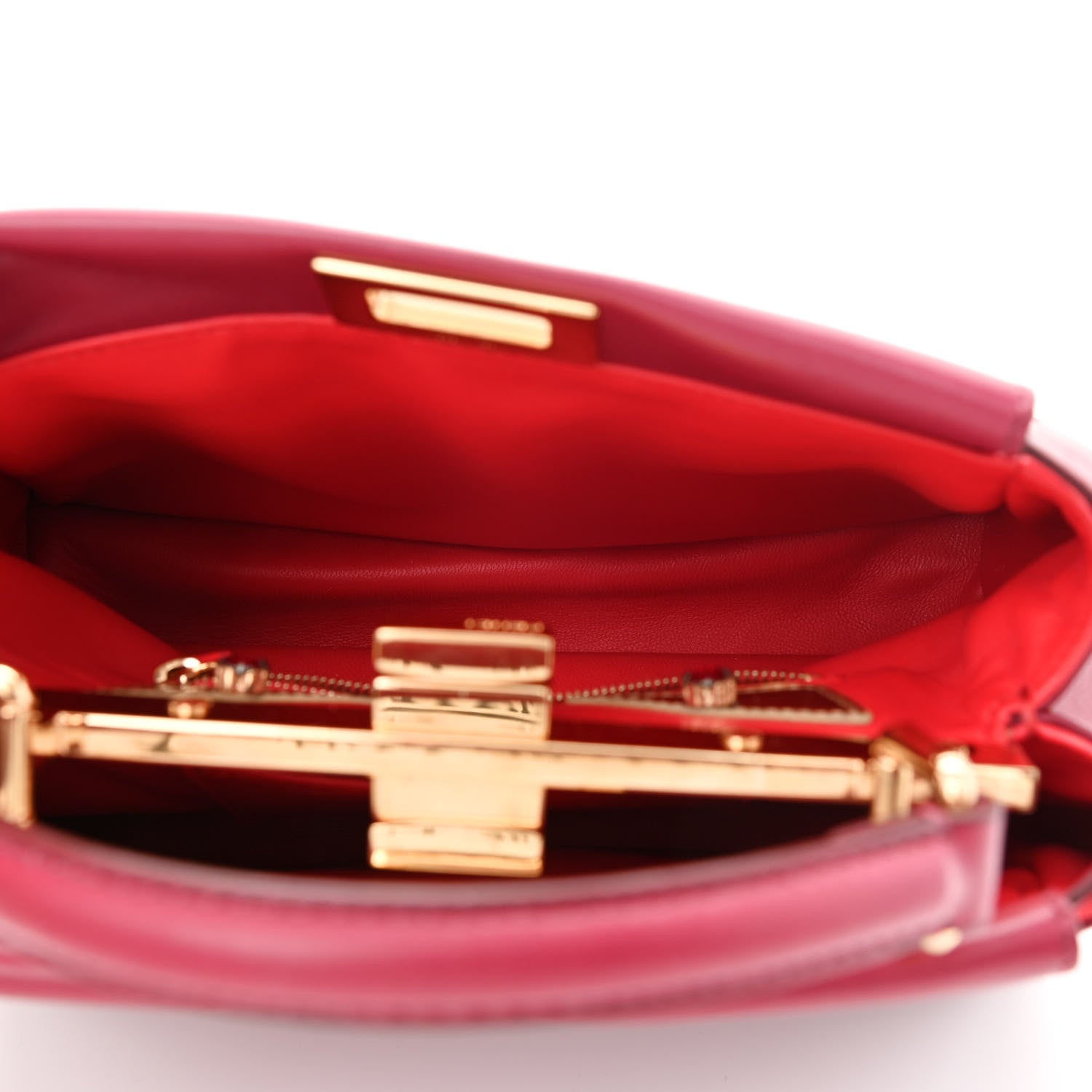 Fendi Nappa Monster Eyes Mini Peekaboo Iconic Satchel Amarena Fiamma 5 of 13