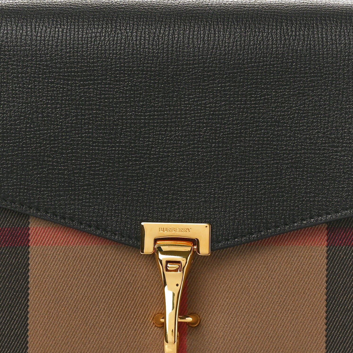 Burberry Derby Calfskin House Check Baby Macken Crossbody Bag Black 7 of 10