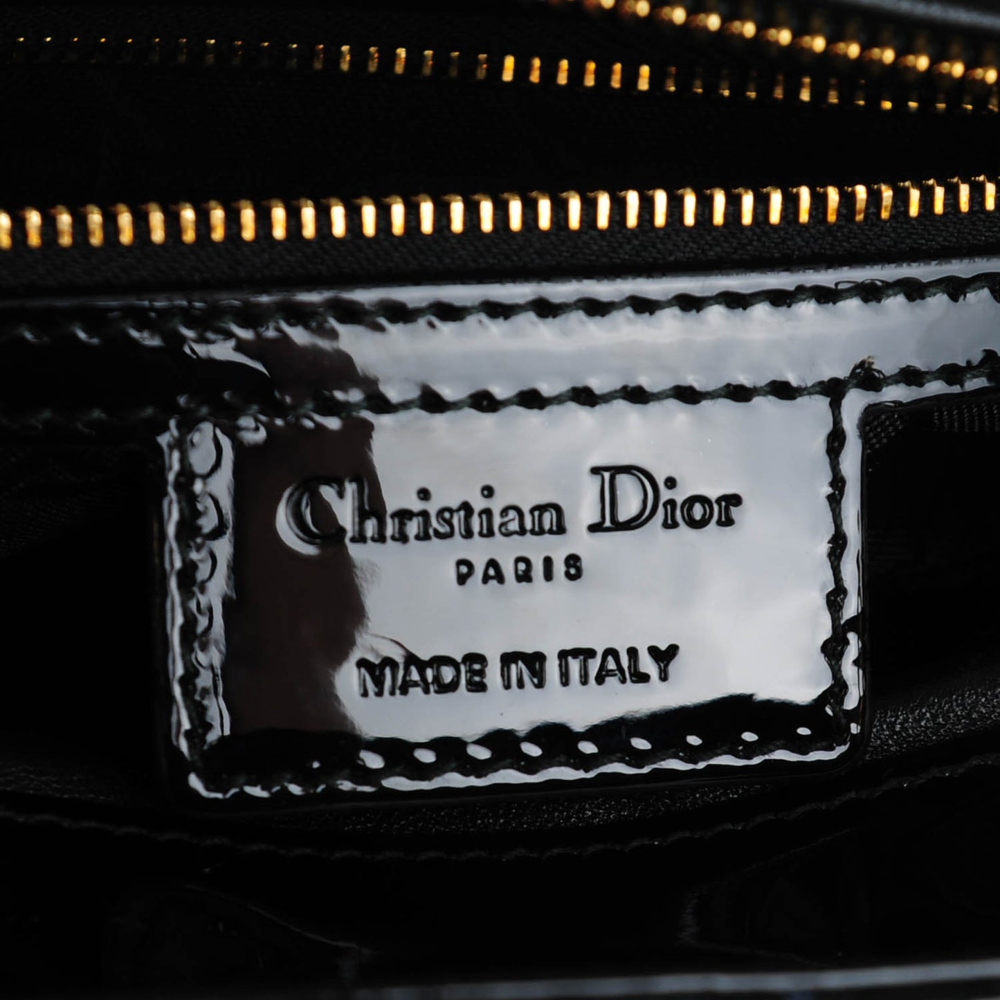 Patent Cannage Large Lady Dior Black