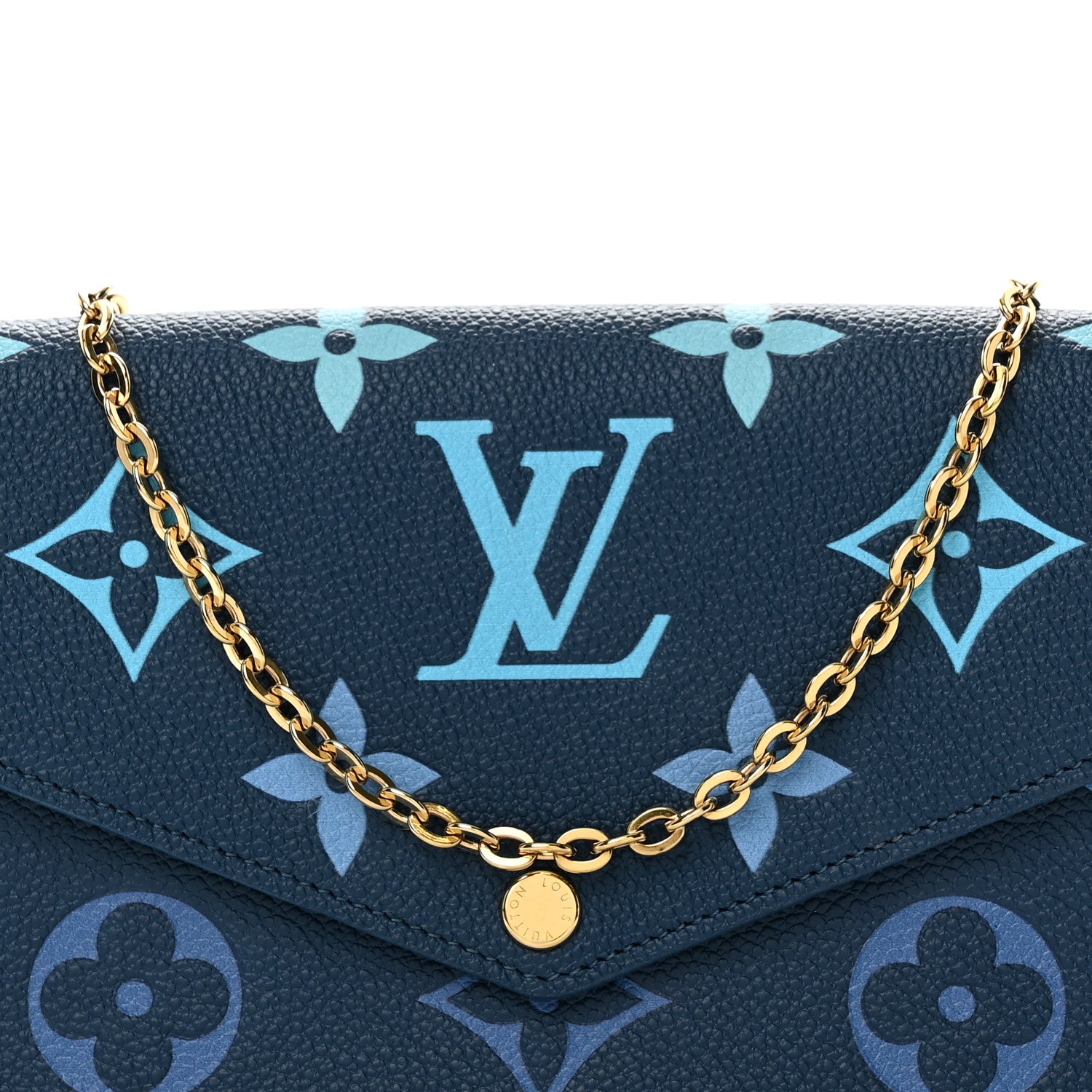 Louis Vuitton Empreinte Monogram Giant Felicie Pochette Chain Wallet Gradient Blue 8 of 11