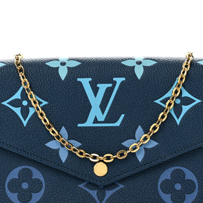 Louis Vuitton Empreinte Monogram Giant Felicie Pochette Chain Wallet Gradient Blue 8 of 11