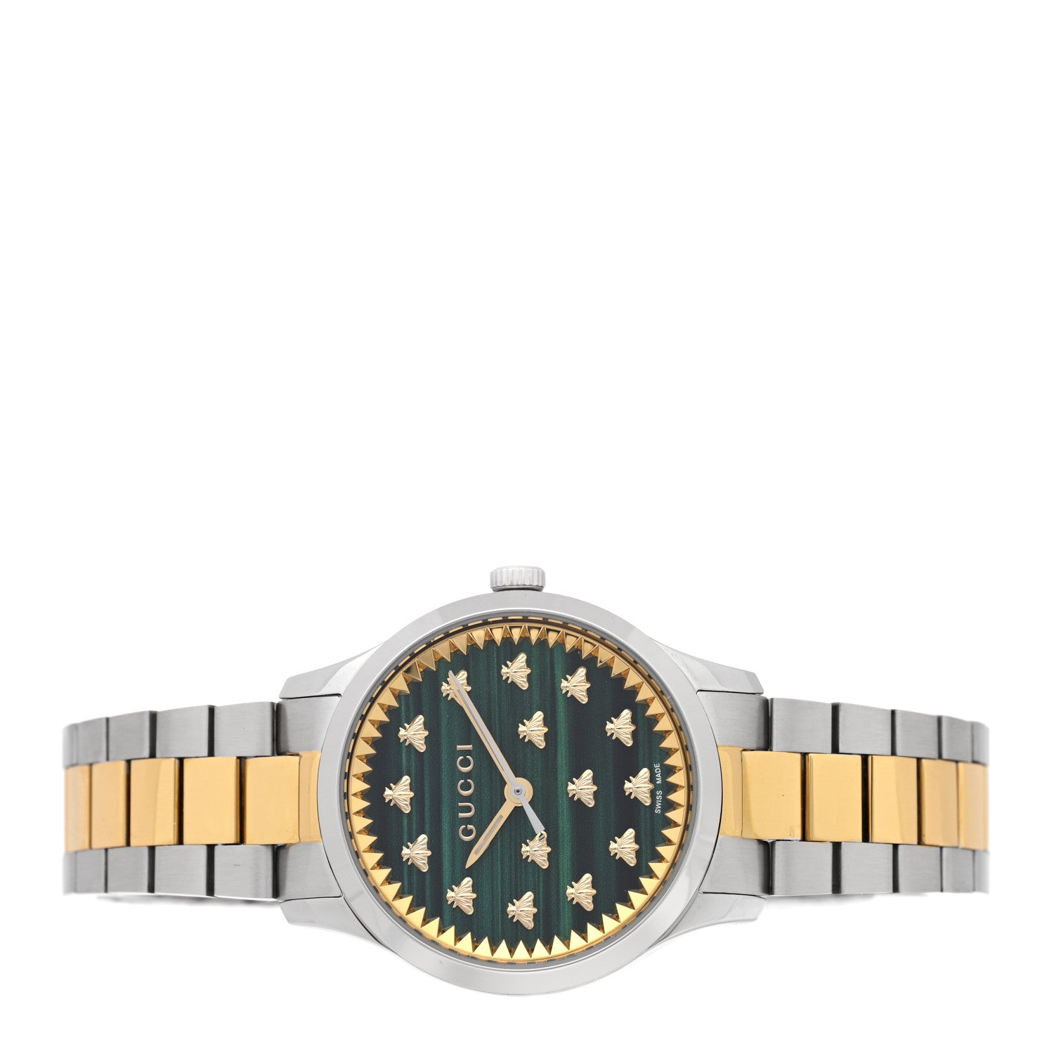 Gucci Stainless Steel Malachite 32mm G-Timeless Bee Quartz Watch 2 of 5
