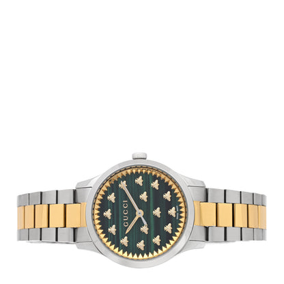 Gucci Stainless Steel Malachite 32mm G-Timeless Bee Quartz Watch 2 of 5