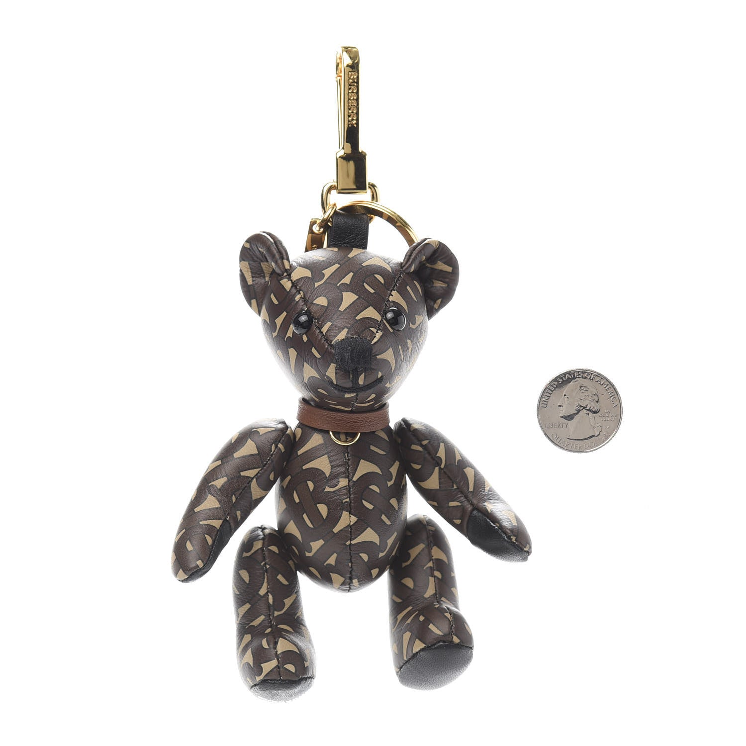 Burberry Calfskin Print Monogram Thomas Bear Bag Charm Bridle Brown 2 of 5