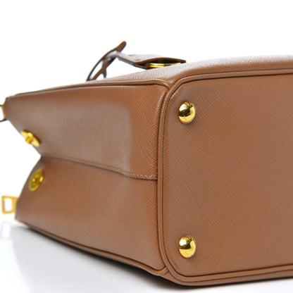 Prada Saffiano Small Galleria Double Zip Tote Caramel 8 of 10