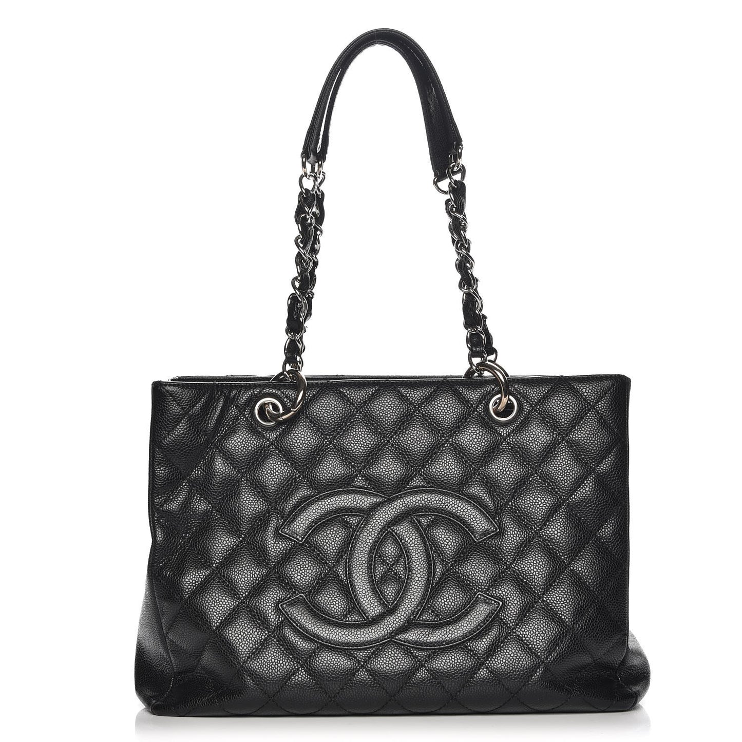 Caviar Quilted Grand Shopping Tote GST Black