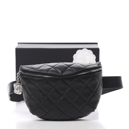 Chanel Grained Calfskin Quilted Waist Belt Bag Black 13 of 13