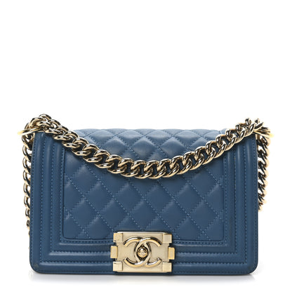 Chanel Lambskin Quilted Small Boy Flap Blue 1 of 10