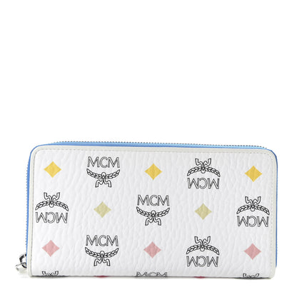 MCM Skyoptic Visetos Zip Around Wallet Diamond White 1 of 7