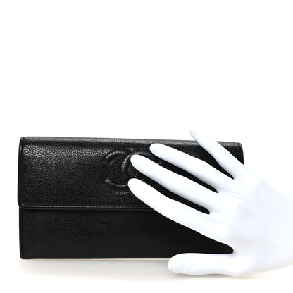 Chanel Caviar Timeless CC Large Gusset Flap Wallet Black 2 of 9