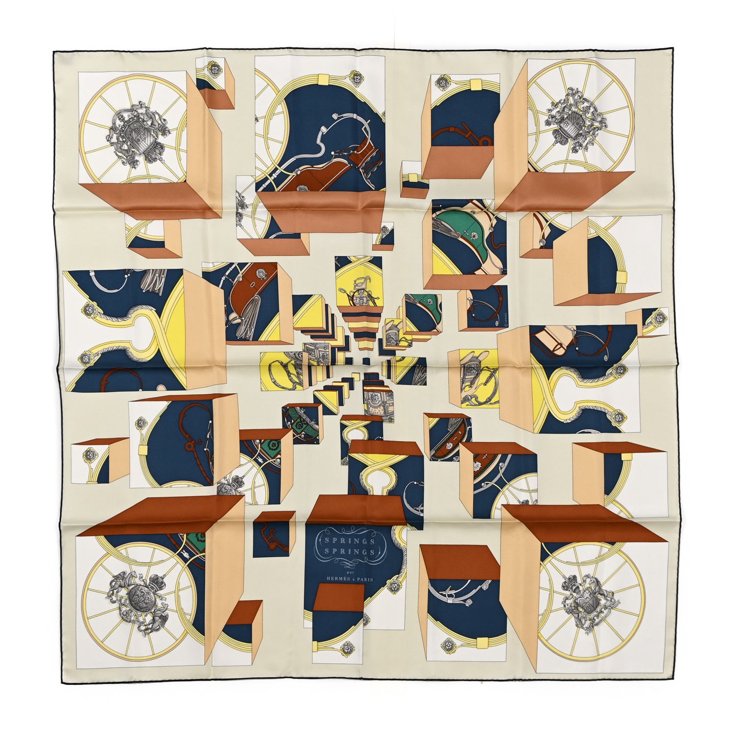 Silk Springs Springs Scarf 90 Creme Gris Fonce