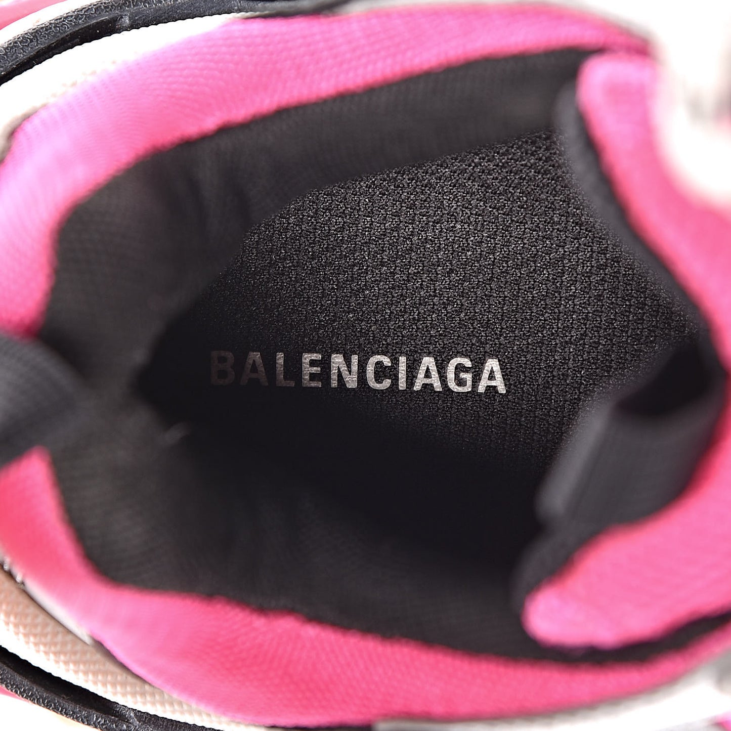 Fabric Mesh Womens Triple S Sneakers 38 Fluo Pink Grey White