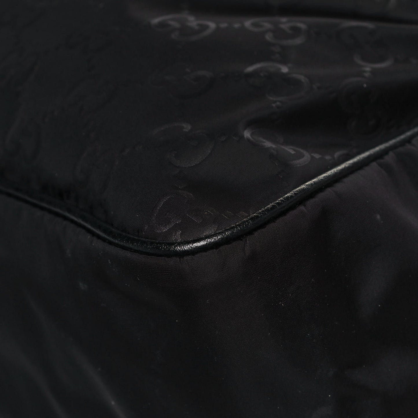 Nylon Monogram Double Buckle Flap Messenger Bag Black