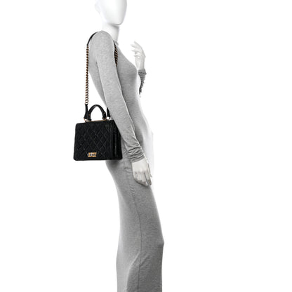 Chanel Glazed Calfskin Quilted Rita Top Handle Flap Black 2 of 16