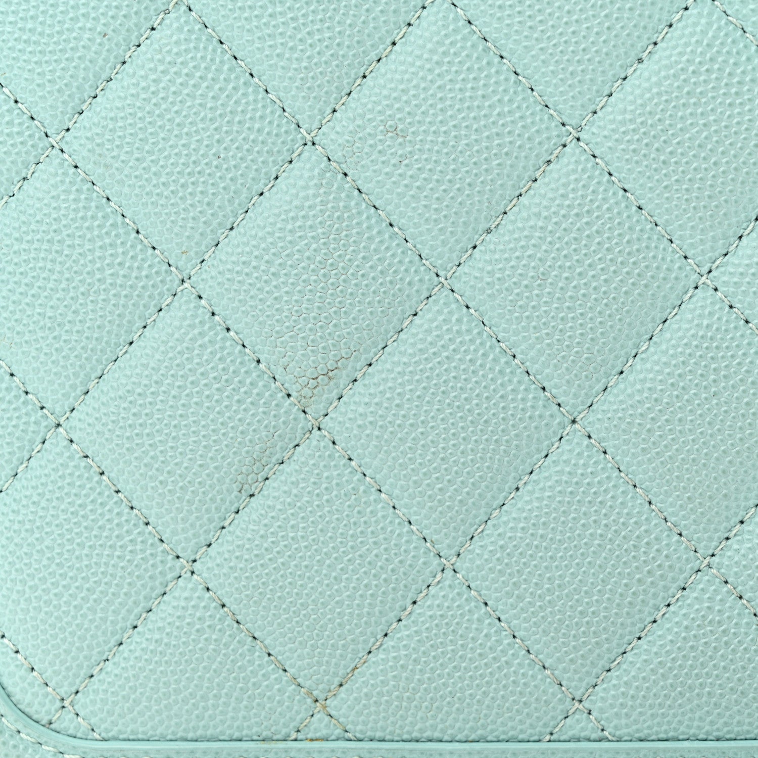 Chanel Caviar Quilted Medium CC Filigree Vanity Case Light Blue 12 of 14