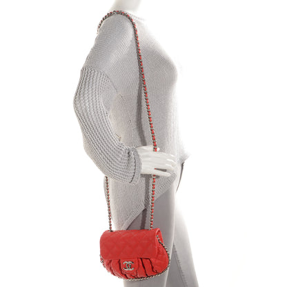 Chanel Lambskin Mini Chain Around Messenger Red 4 of 6