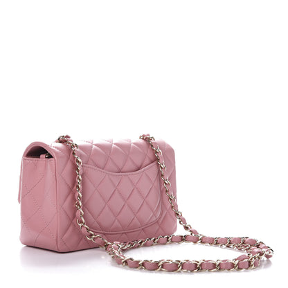 Chanel Lambskin Quilted Mini Rectangular Flap Pink 3 of 12