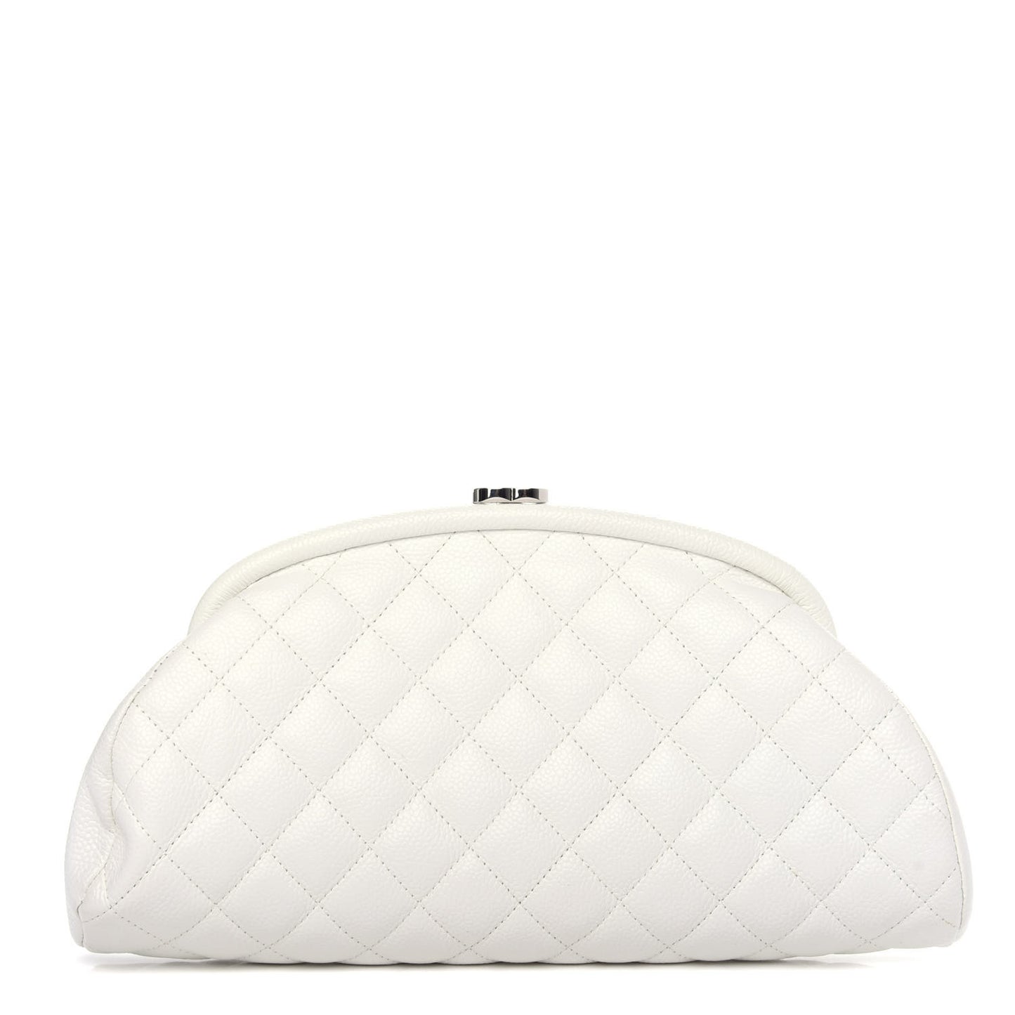 Caviar Quilted Timeless Clutch White