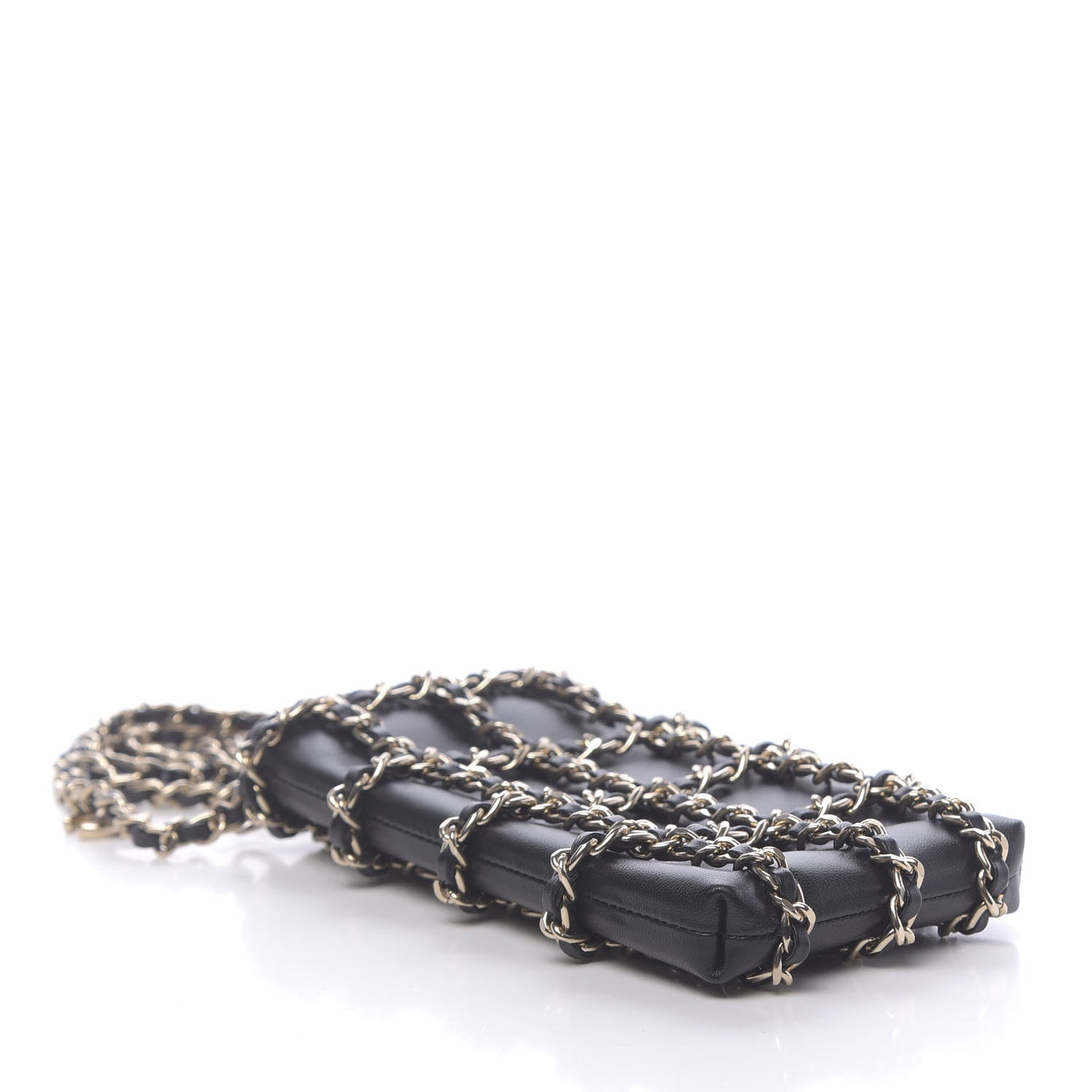 Chanel Lambskin Tech Me Out Clutch With Chain Black 4 of 12