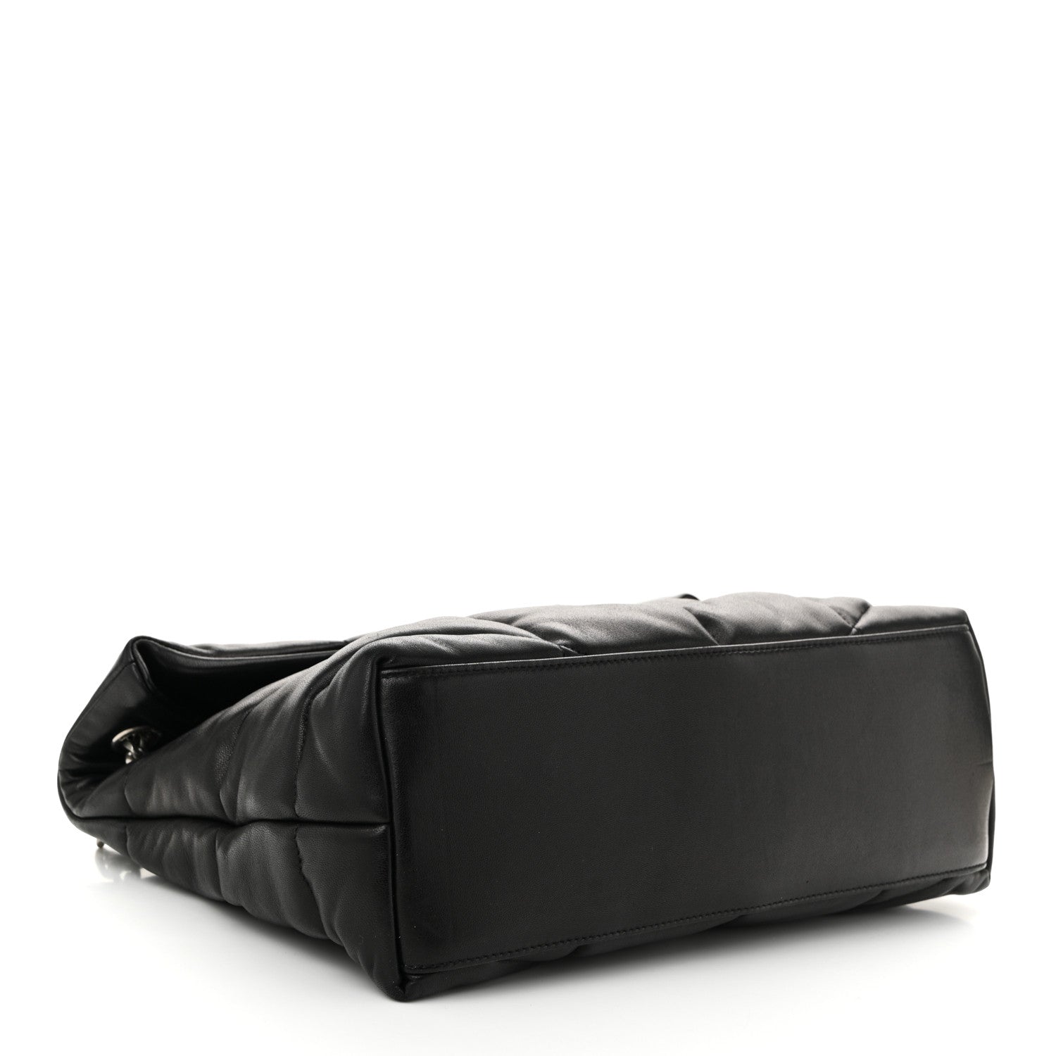 Saint Laurent Lambskin Quilted Medium Loulou Puffer Monogram Chain Satchel Black 4 of 10