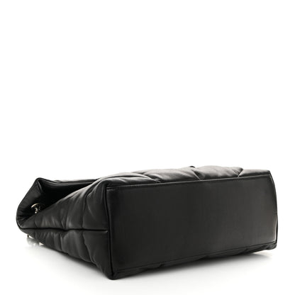 Saint Laurent Lambskin Quilted Medium Loulou Puffer Monogram Chain Satchel Black 4 of 10