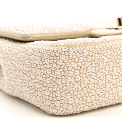 Chanel Metallic Lambskin Quilted Pearl Flap Gold White 9 of 11