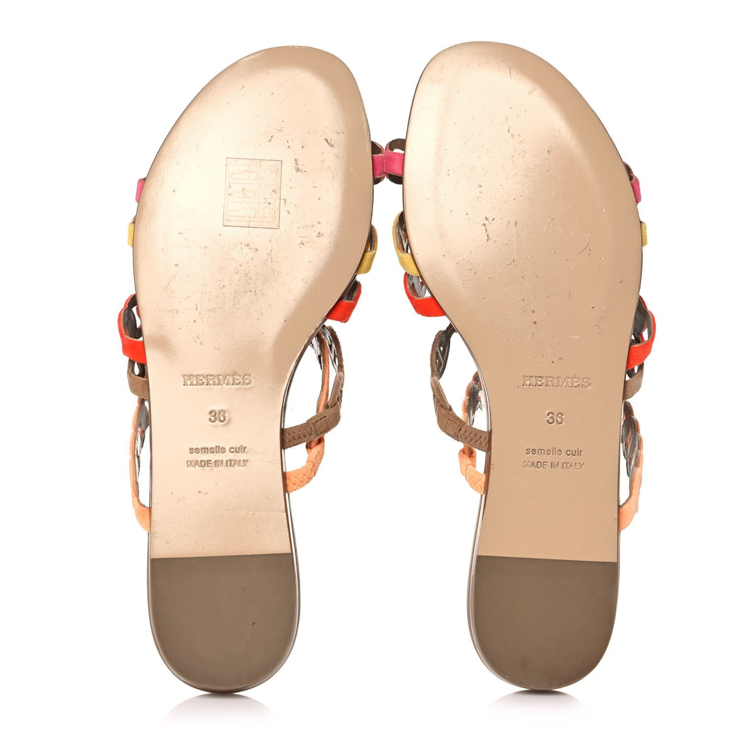 Suede Chaine d'Ancre Nude Sandals 36