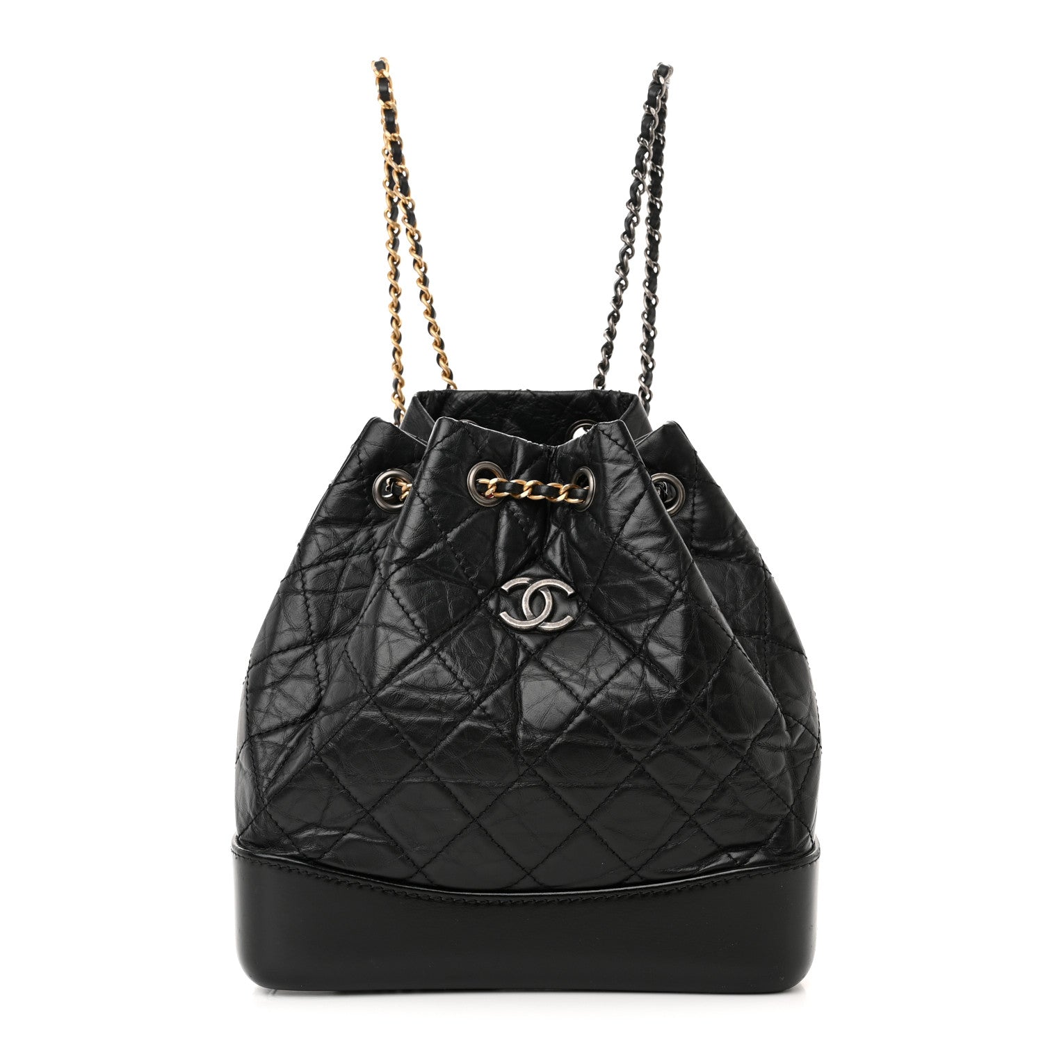 Chanel Aged Calfskin Quilted Small Gabrielle Backpack Black 1 of 16