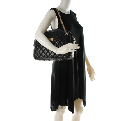 Chanel Aged Calfskin Quilted Large Reissue Camera Case Black 2 of 7