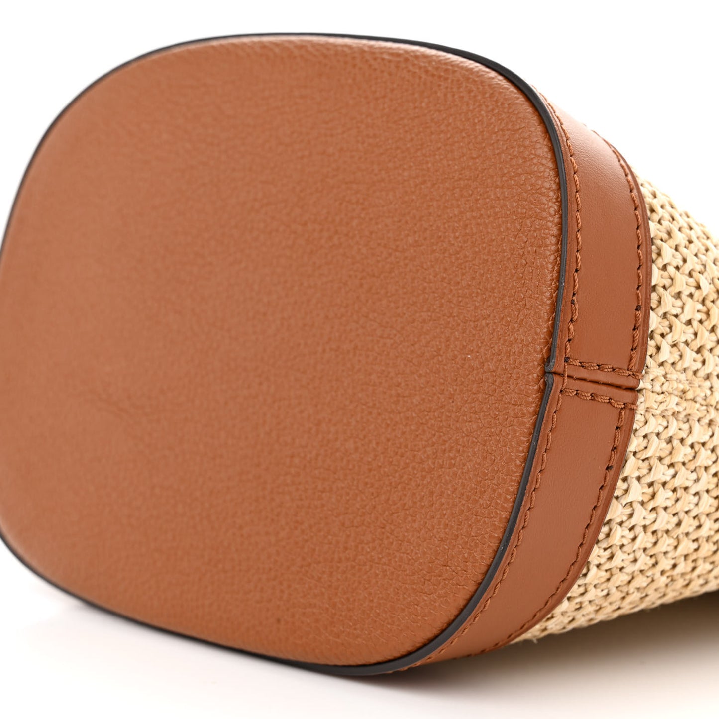 Kitted Raffia Petit Bucket Caramel