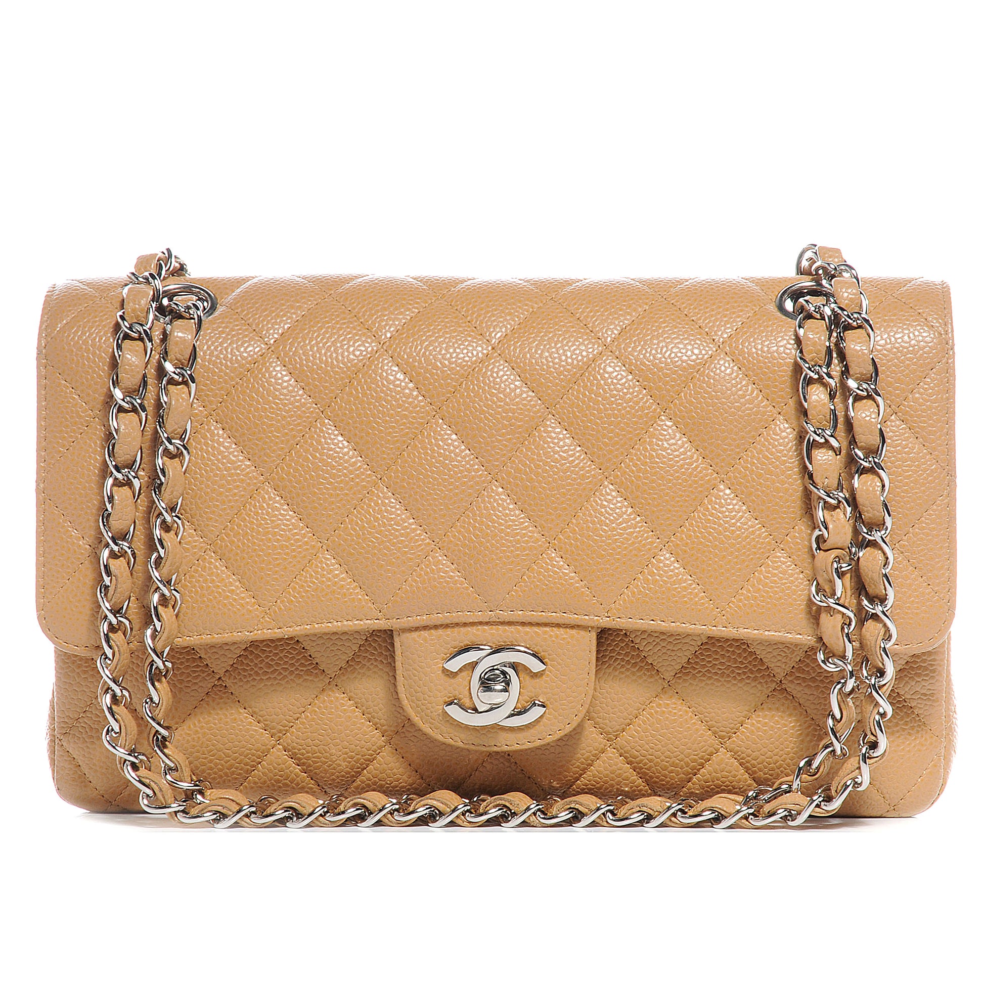 Chanel Caviar Quilted Medium Double Flap Beige 1 of 9