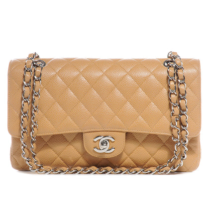 Chanel Caviar Quilted Medium Double Flap Beige 1 of 9