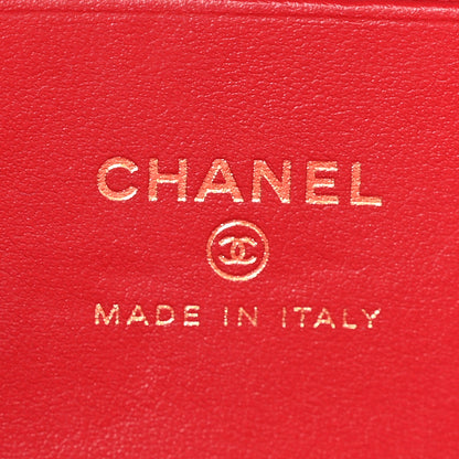 Chanel Caviar Quilted Top Handle Slim Vanity With Chain Red 6 of 12